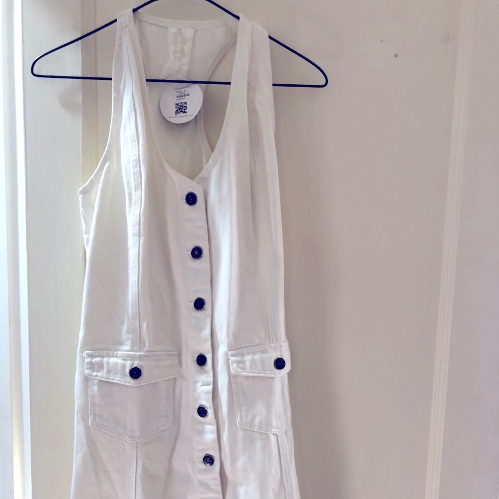 White denim mini-dress